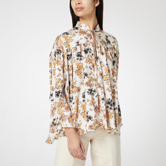 Victoria Victoria Beckham Floral Poly Twill Blouse Large - Picture 2 of 5